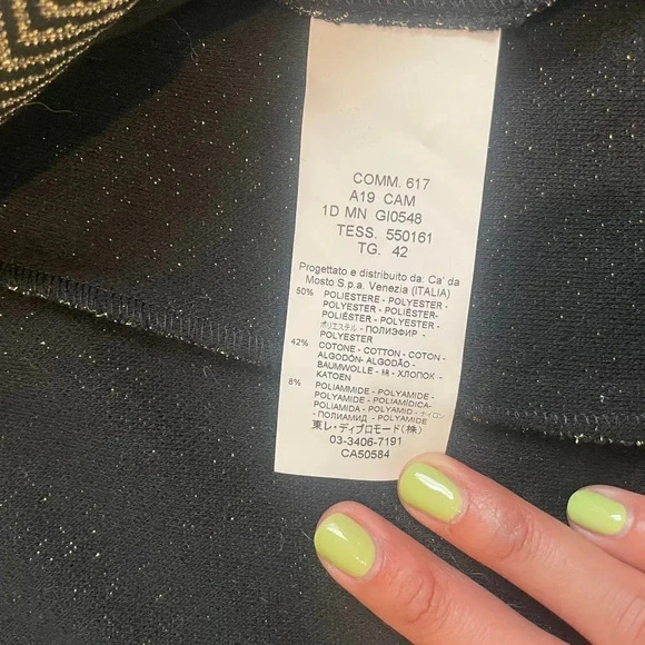 Seventy Sergio Tegon New Gold Striped Blazer Womens Black Size Medium NWT - Picture 10 of 11